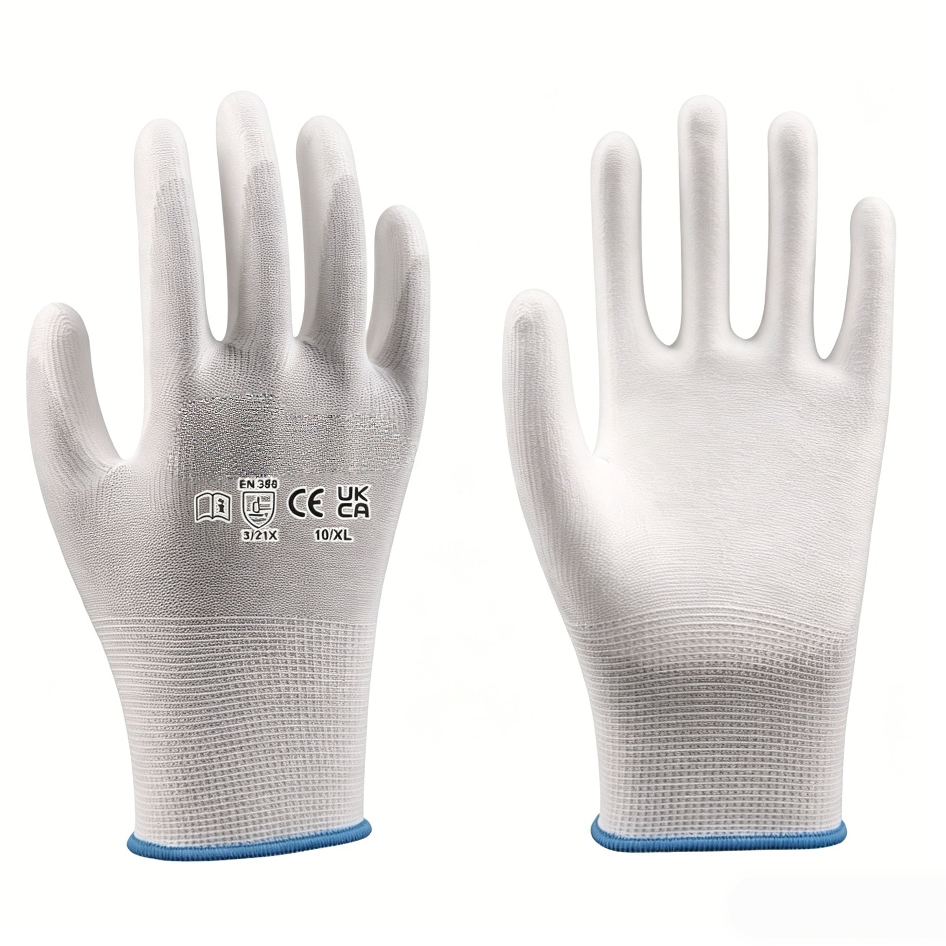 PU1101 13 gauge polyester nylon seamless smooth PU coated gloves, high flexibility, ultra sensitive for small parts precision assembly, customizable liner & PU coating colors