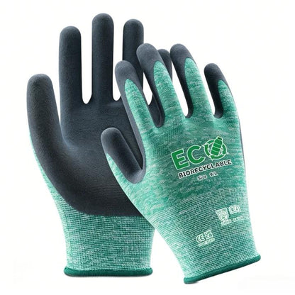 15G Recycled PET Yarn and Spandex Liner, with Latex Sandy Coated Gloves-1