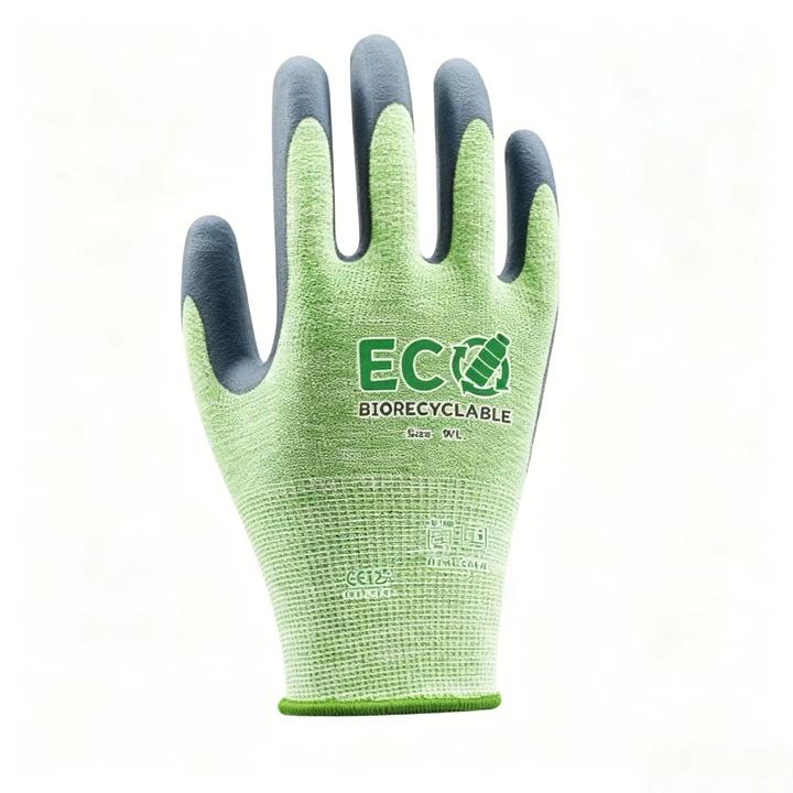 15G Recycled PET Yarn and Spandex Liner,  with Nitrile Foam Coated Gloves-3