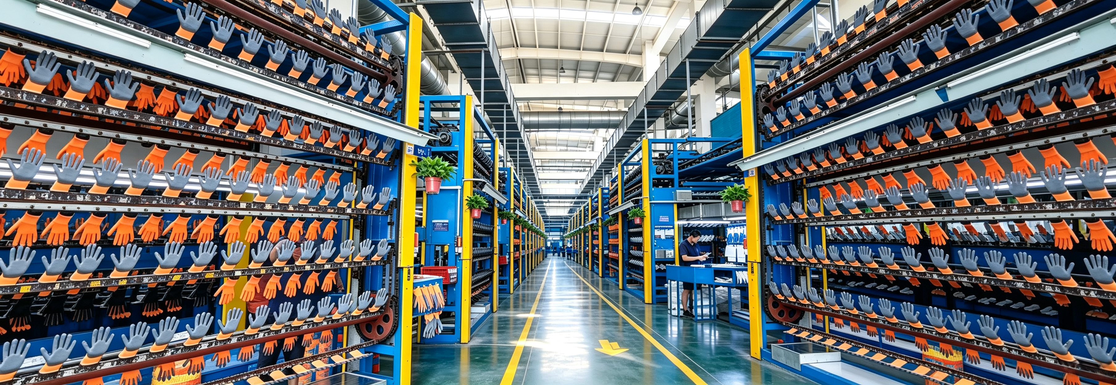 High-speed automatic dip glove production line, daily output 5.5 million pairs of industrial protective work gloves
