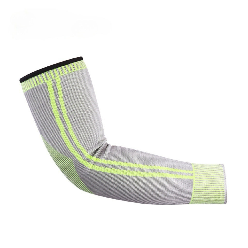 KS3009 knitted anti-cut arm sleeve blended with Adamas cut-resistant fiber, luminous reflective yarn and stretch spandex, ANSI cut A9 top protection, cooling moisture-wicking fabric with reinforced elbow for industrial night work