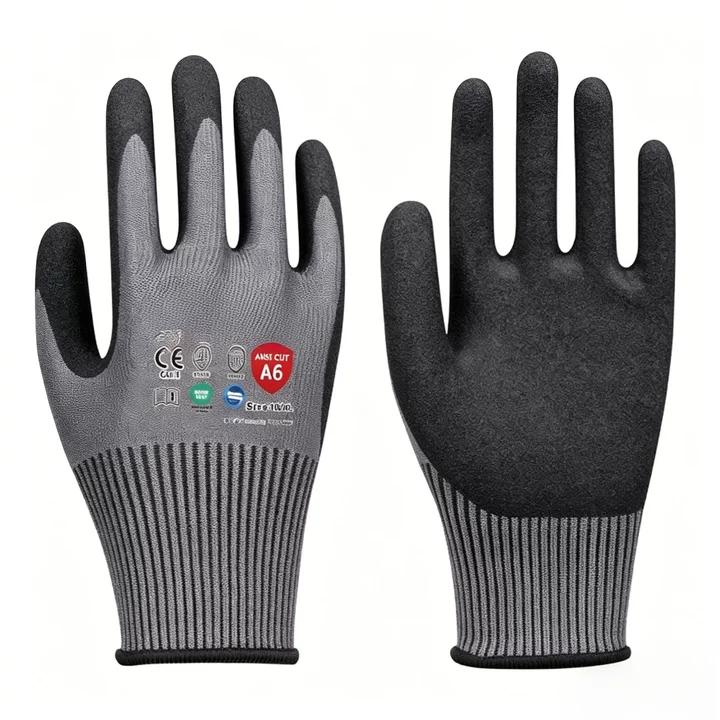 AF1306 13 gauge Adamas nitrile foam comfort anti-cut gloves, ANSI A6 multi-scenario industrial protective gloves