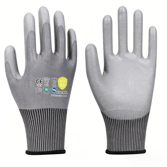 AP1503 15 gauge Adamas thin PU smooth anti-cut gloves, ANSI A3 lightweight precision assembly safety gloves