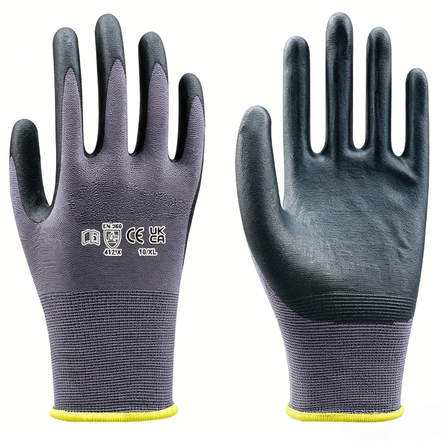 N3501 13 gauge polyester nitrile foam gloves, high air permeability & flexibility, balanced abrasion and tear resistance for multi-scenario industrial use