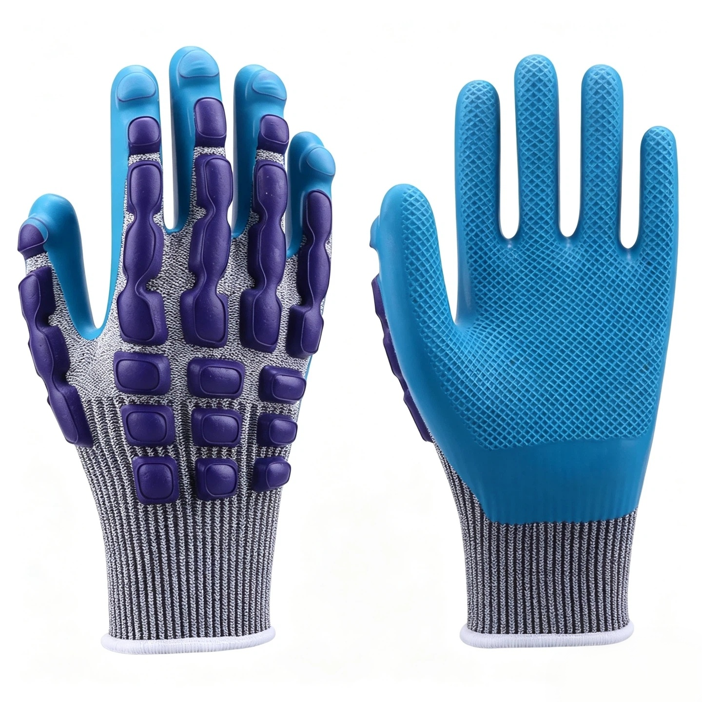 T5000 eco-latex coated impact resistant gloves, 13 gauge HPPE nylon liner, excellent grip & durability, ANSI cut A3, multi-scenario general industrial shock protection gloves