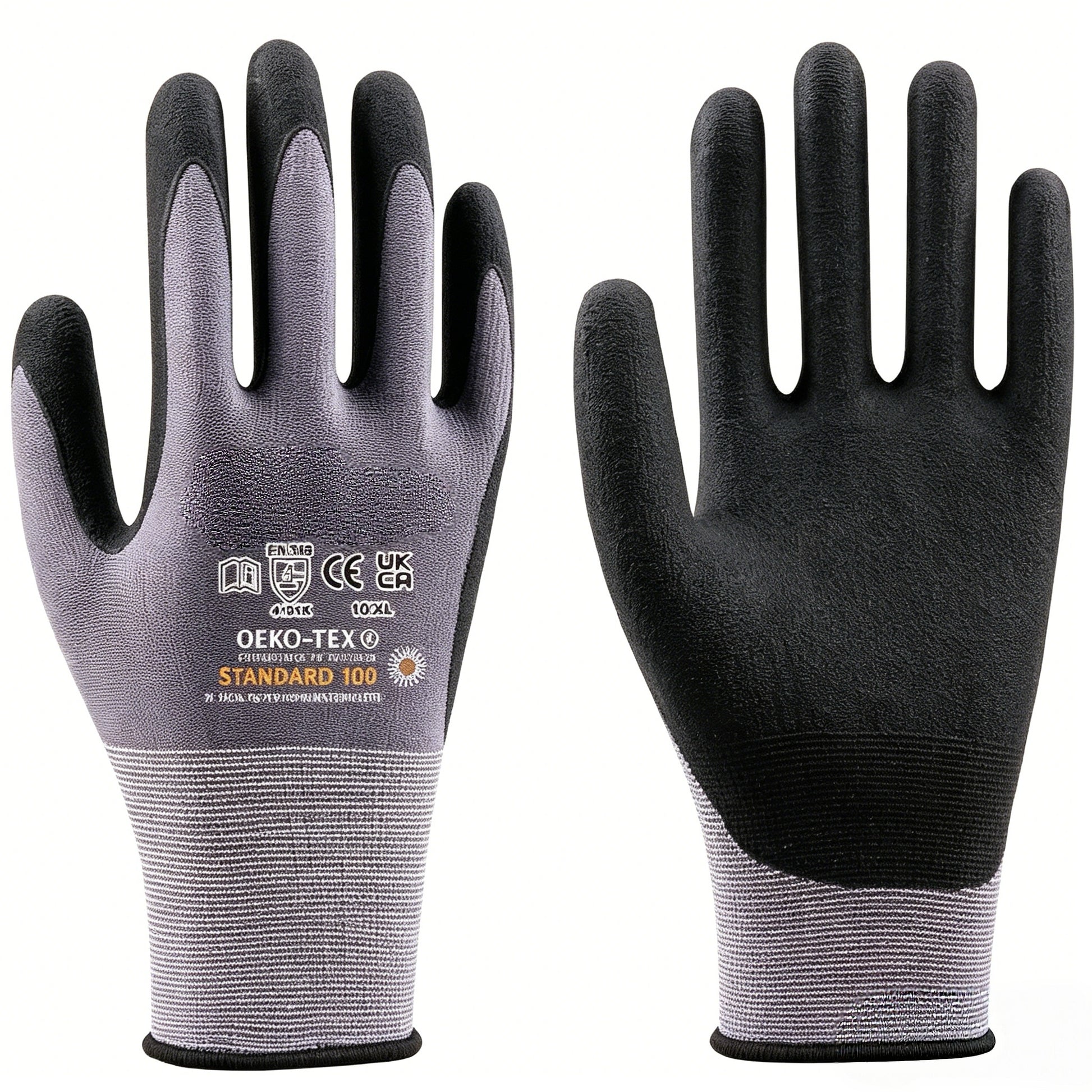 N2501 15 gauge nylon spandex micro foam nitrile gloves, soft thin coating for touch screen compatible precision handling, high wear resistance
