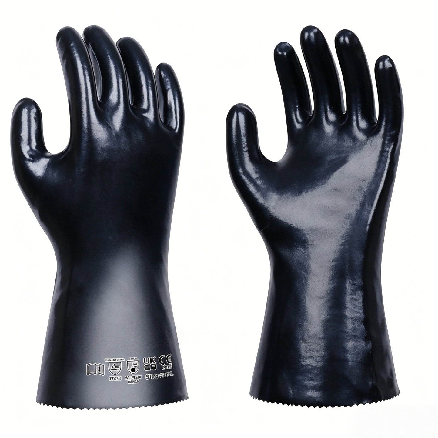 N7500 cut & sewn cotton interlock smooth neoprene chemical gloves, heavy acid & alkali resistance, comfortable cotton liner, tight fit for long-hour chemical processing