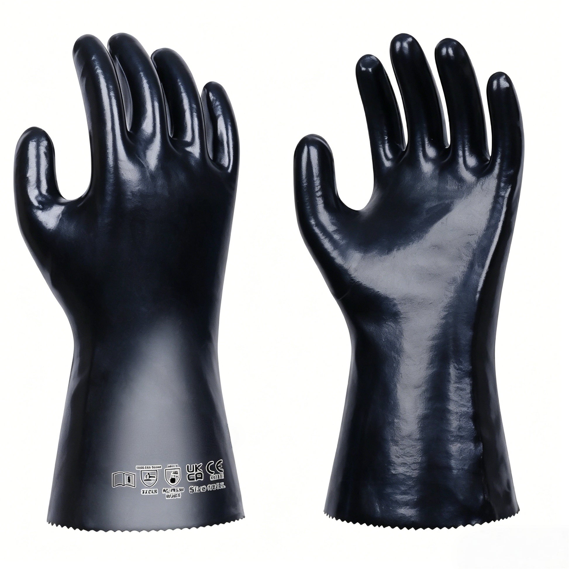 N7500 cut & sewn cotton interlock smooth neoprene chemical gloves, heavy acid & alkali resistance, comfortable cotton liner, tight fit for long-hour chemical processing